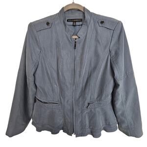 White House Black Market Blazer Blue Full ip Peplum Hem Blazer Women 8